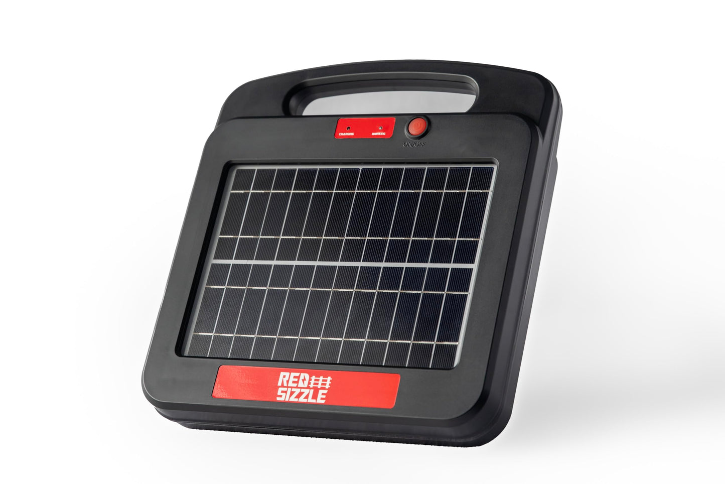 Solar Electric Fence Charger for Day and Night Protection | Red Sizzle 2S | Solar Powered Electric Fence Energizer Powers up to 1.8 Miles of Fence | 0.45 Joules