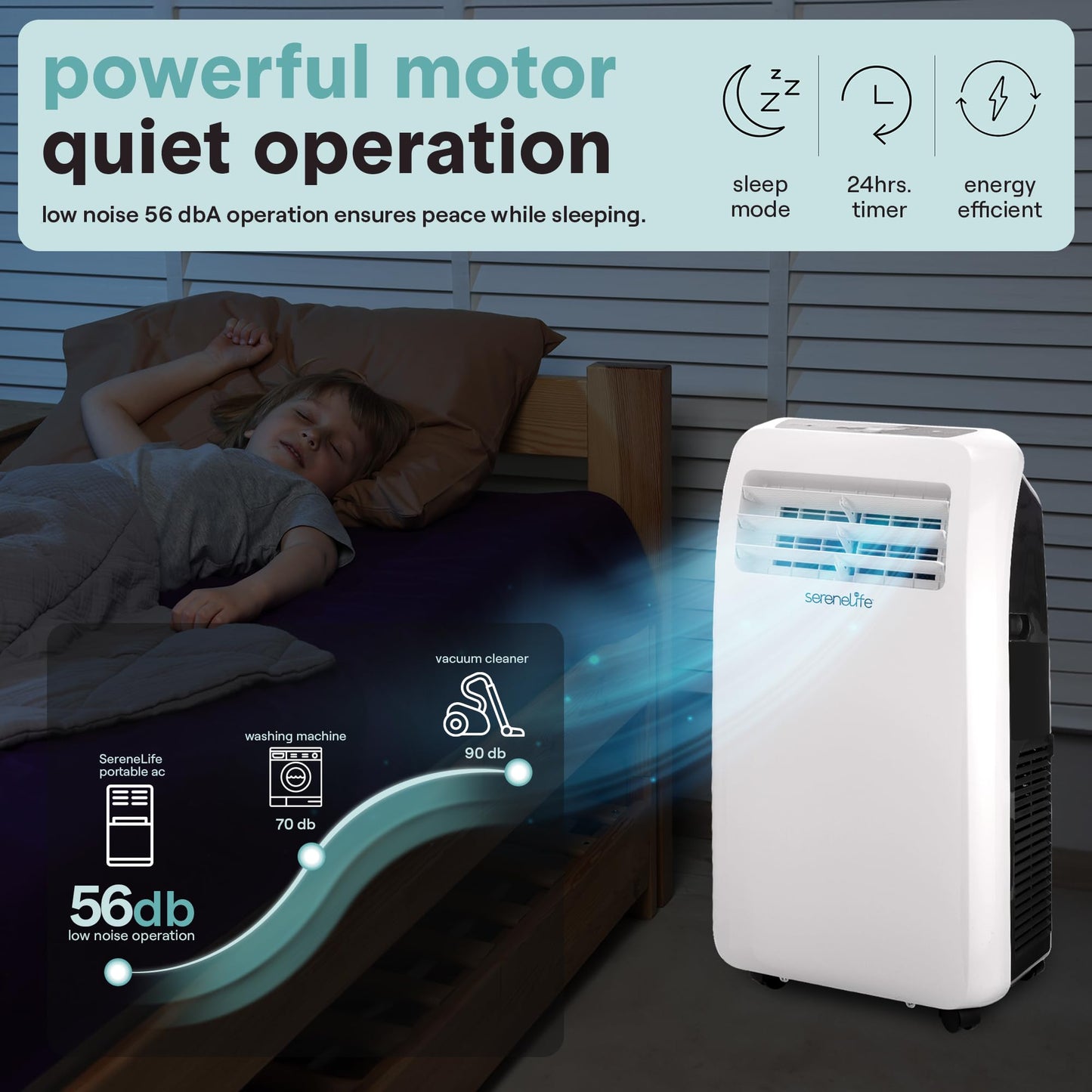 SereneLife Portable Air Conditioner with Heat & Built-in Dehumidifier 12,000 BTU, Portable Heater & AC for Rooms up to 550 Sq Ft - Remote Control & Window Mount Exhaust Kit Included