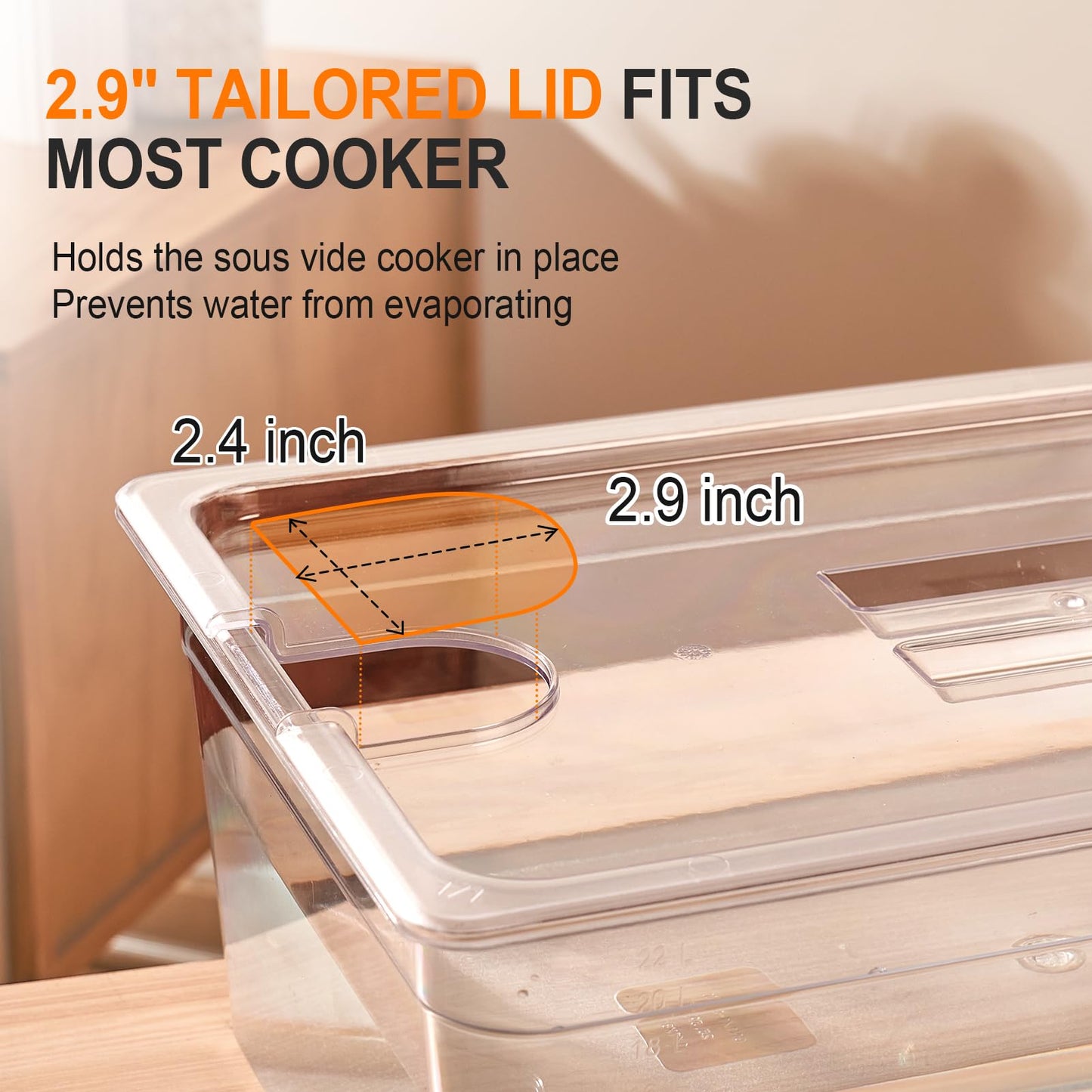 HOMENOTE Large Sous Vide Container 26 Quarts with Lid,Complete Sous Vide Accessories Kit BPA Free,Compatible with Anova and Most Sous Vide Cookers（Comes with 2 Sous Vide Racks and Insulating Sleeve）