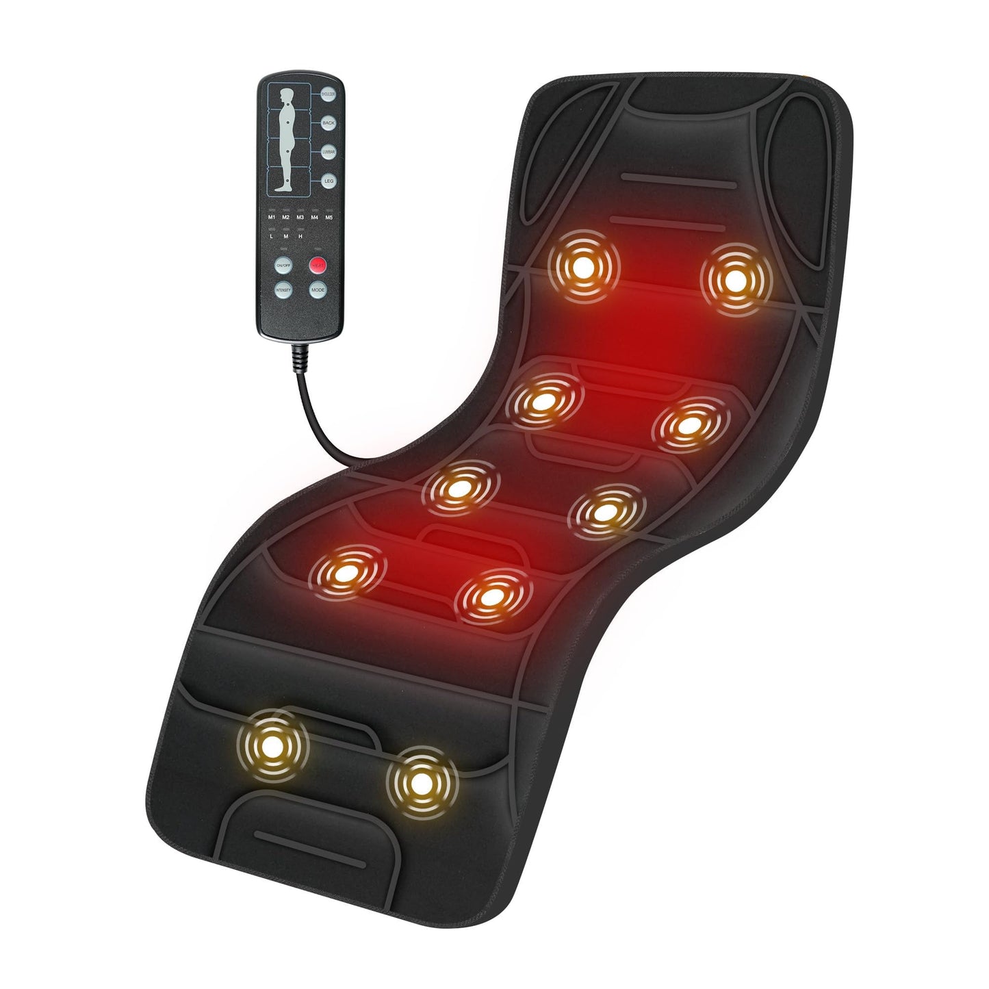 COMFIER Full Body Massage Mat with Heat, 10 Vibration Motors, 4 Heating Zones, 30-Minute Auto Shut-Off, Foldable Relaxation Pad for 3 Adjustable Intensity– Vibration Massage Only