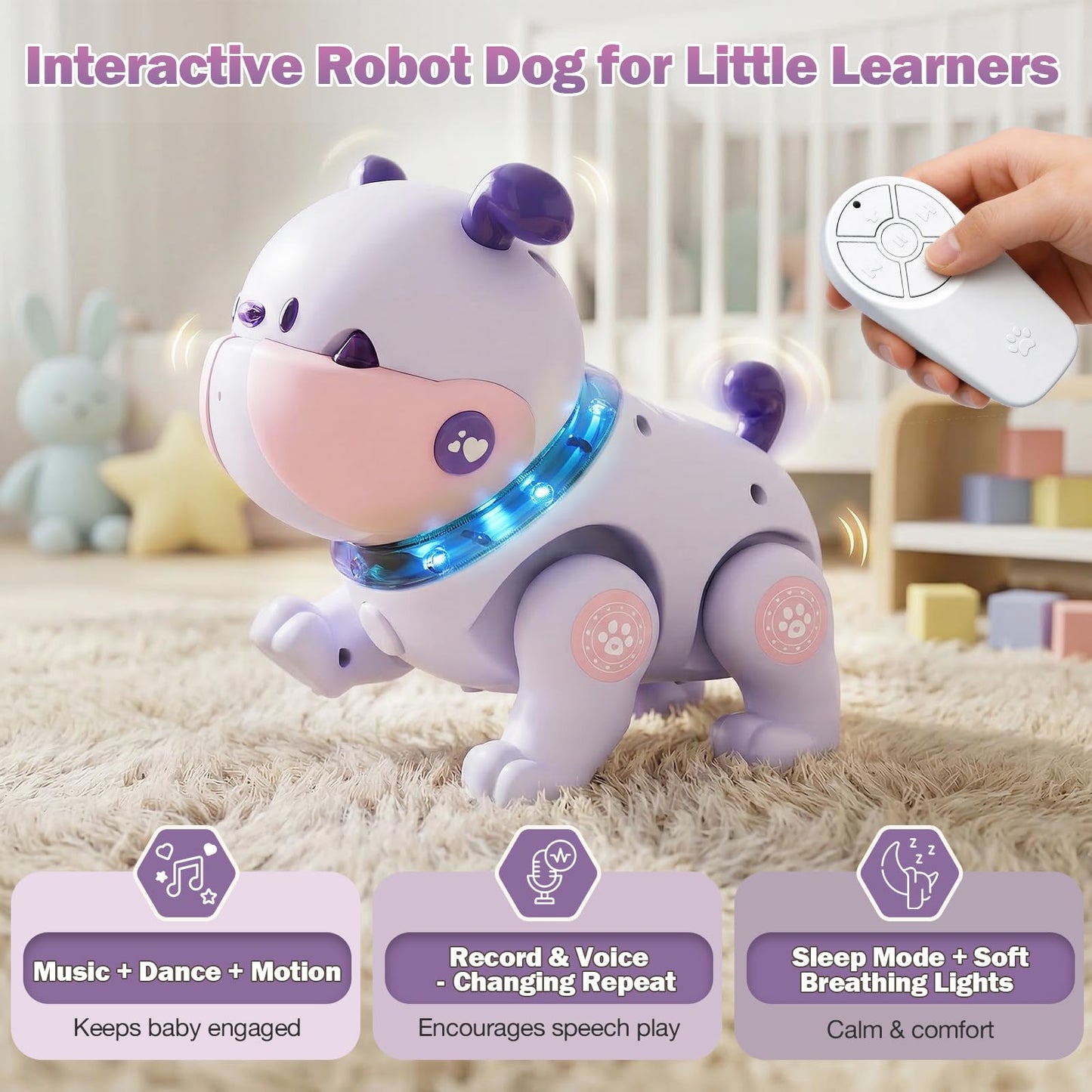 great dachong Baby Toys for 6-12 Months: Musical Crawling Dog Toy with Dancing, Recording & Lights, First Birthday Gift for Boys & Girls, Tummy Time Sensory Toy for Toddlers 1-3