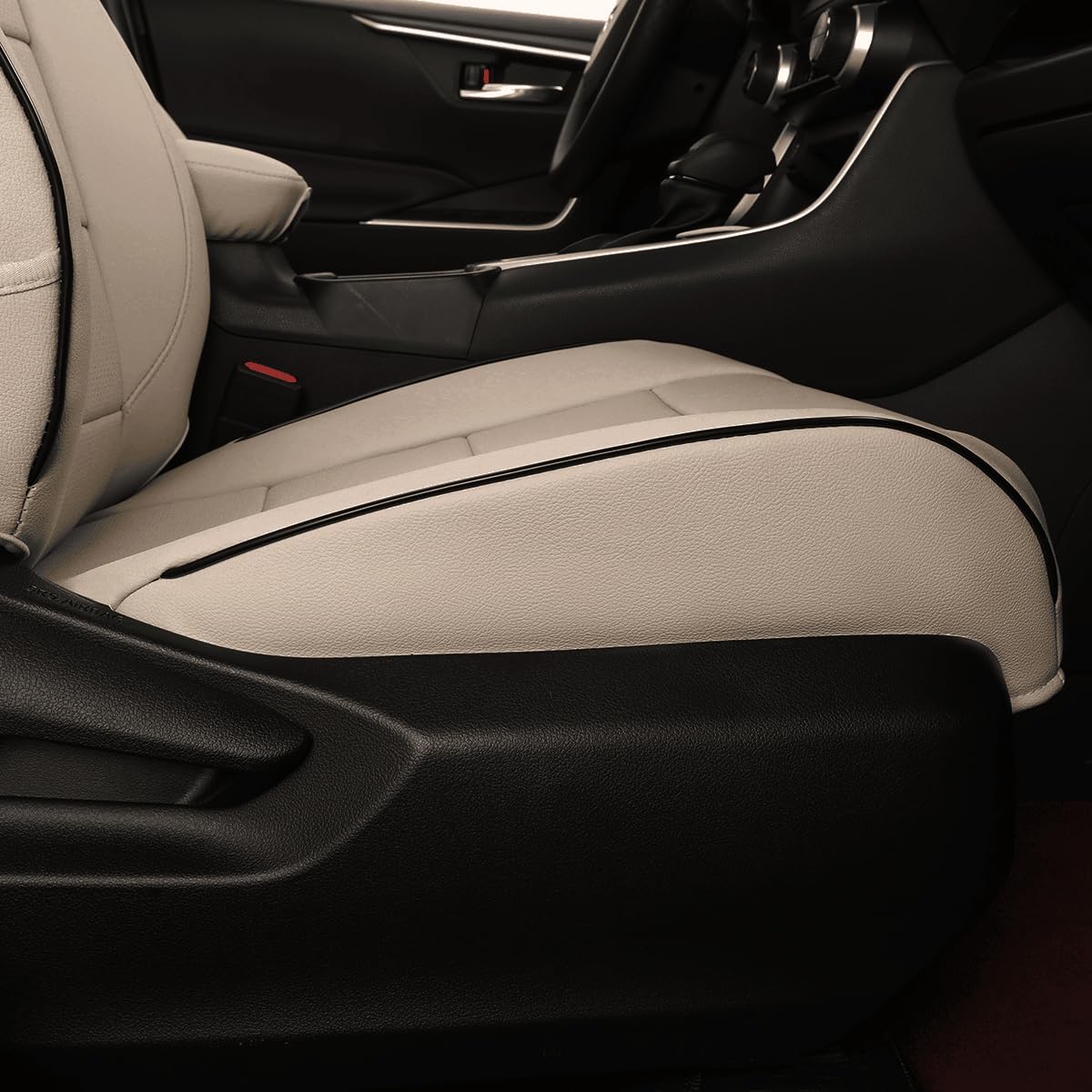 EKR Rav4 Seat Covers Custom Fit for Toyota Rav4 LE(NOT for Hybrid) 2013 2014 2015 2016 2017 2018,Leather Car Seat Cover for Trucks SUV Full Set,Faux Leather(Beige)