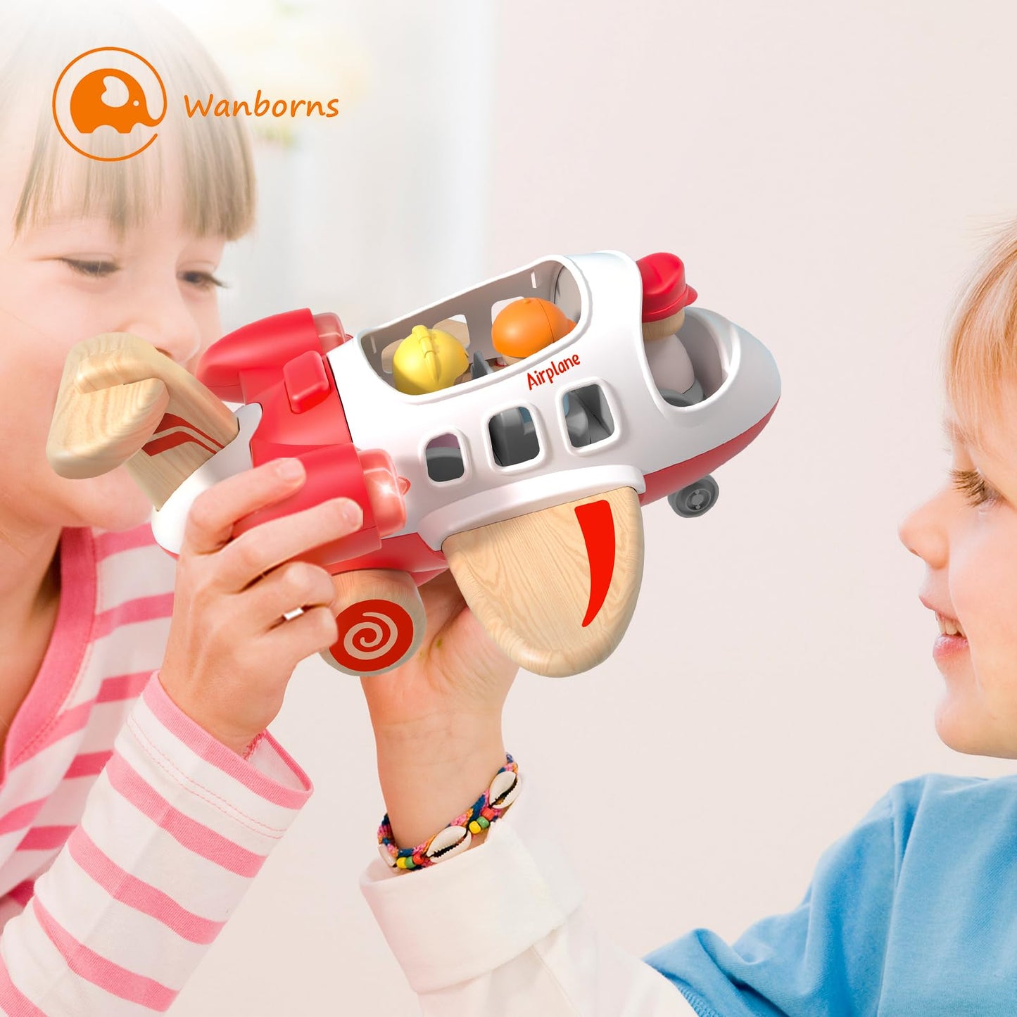 Wanborns Kids Airplane Toy with Sound and Light, Mini Airliner for 18 Months to 5 Years Old Boys Gift