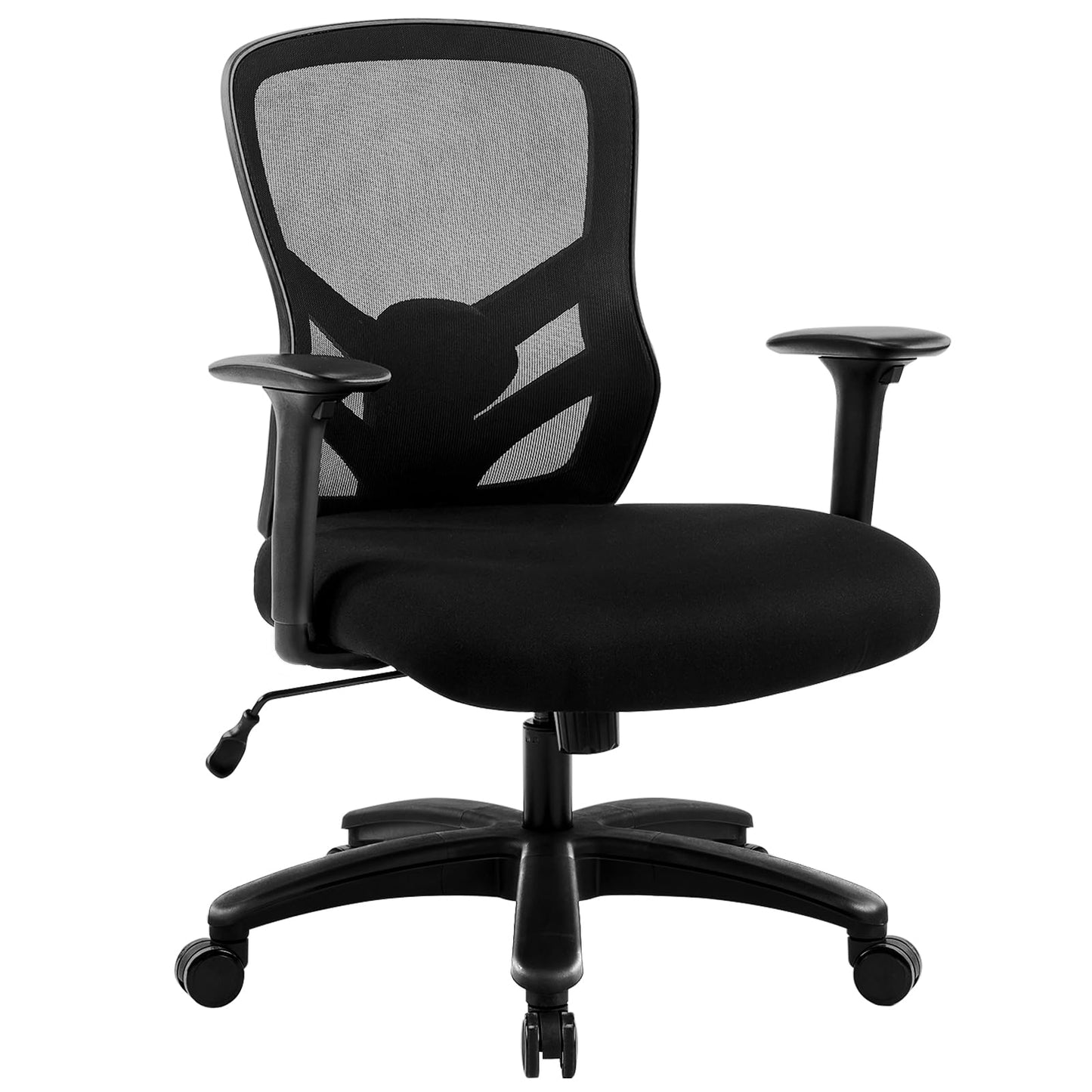 YFO Big and Tall Office Chair 500LBS - Computer Desk Chair with Adjustable Lumbar Support, Heavy Duty Ergonomic Mesh with 360 Rotation 4D Arm and Extra Wide Comfty Seat, Quiet Wheels for Adults