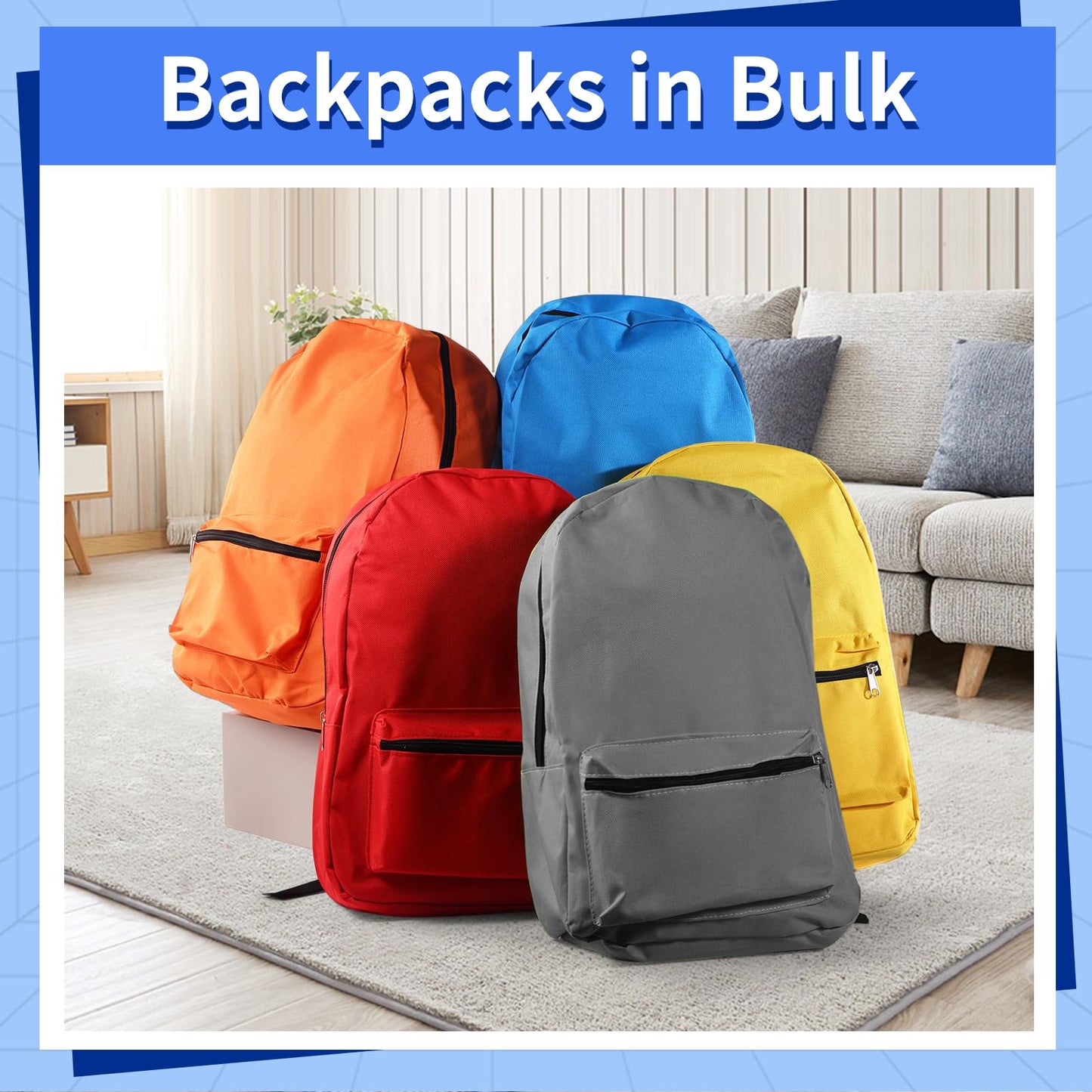 Quuhooki 12 Set Bulk Backpacks with School Supply Kit 17 Inch Book Bags in Bulk and Back to School Supplies Stationery Kit for Kids Boy