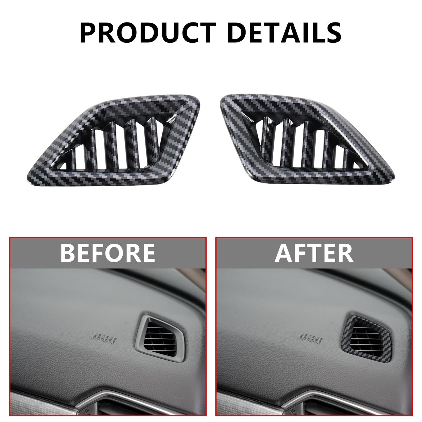Fancemot 20 Pcs Carbon Fiber Interior Kit, Gear Shift Panel Cover AC Air Vent Cover Side Door Panel Strip Cover Steering Wheel Cover Compatible with Honda Accord 10th Gen 2018-2022