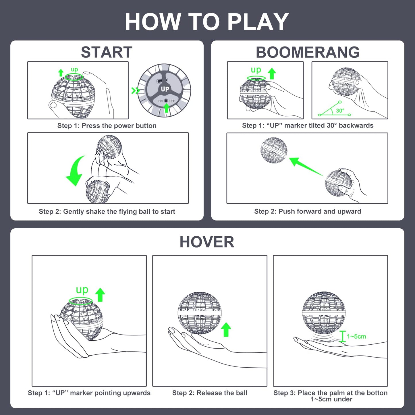 Tikduck 1 Pack Blue Flying Orb Ball, 1 Pack Pink Flying Orb Ball, 2024 Cool Stuff Christmas Birthday Toy Gift, for Kids Age 6 7 8 9 10