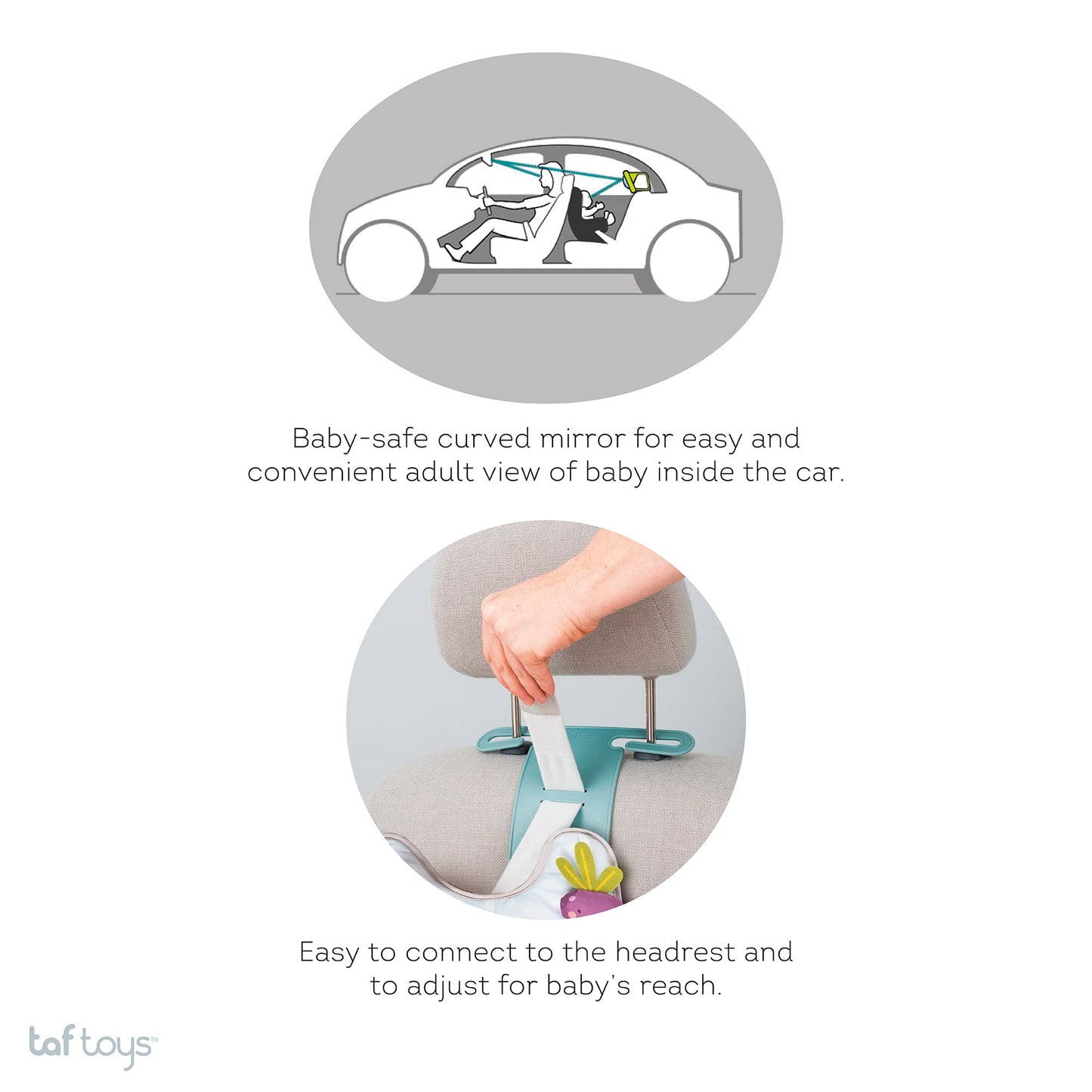 Taf Toys Infant Car Seat Development Center Newborn Baby Essentials Must Haves Toy, Car Seat Accessories Activity Center with Car Seat Mirror, for Newborn Toys 0 3 Months Brain Development