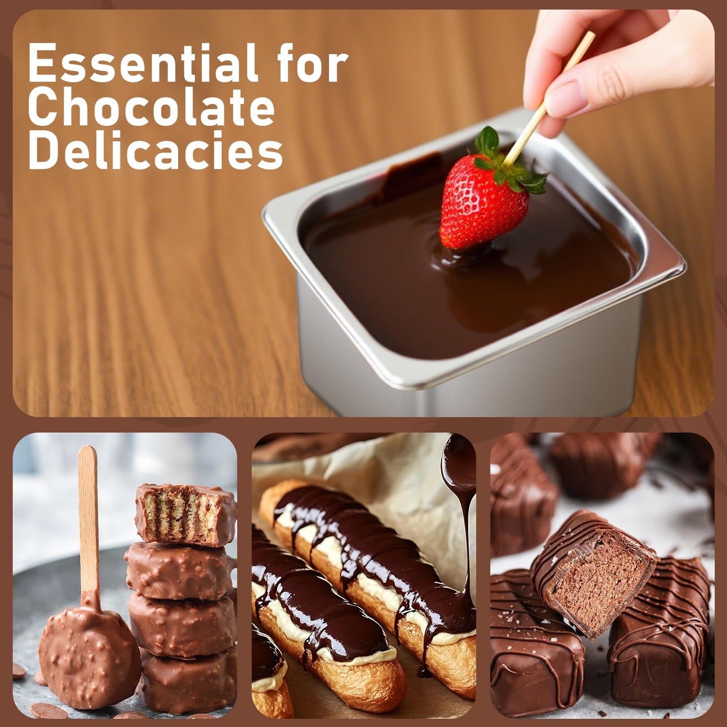 HTTSICHI Chocolate Tempering Machine - Commercial Chocolate Melting Machine w/ 7.5L Capacity, 1200W Professional Heated Chocolate Melter w/Stainless Steel Body, 110V,2 Tanks