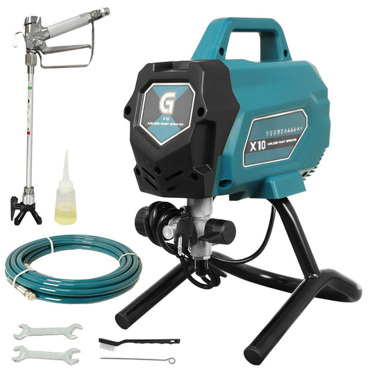 750W Airless Paint Sprayer, 3300 PSI Stand Airless Sprayer, High Efficiency Electric Paint Sprayer for Up to 10 Gallon DIY Painting Projects House Exterior Fence Deck