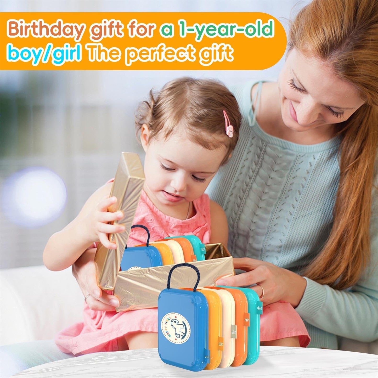 YINGZHIXING Busy Board for 1 2 3 Year Old - Montessori Travel Toy with Fine Motor Activities, Busy Cube Sensory Learning for Toddlers 1-3 - Perfect Baby Boy Girl Gift & Airplane Car Activity