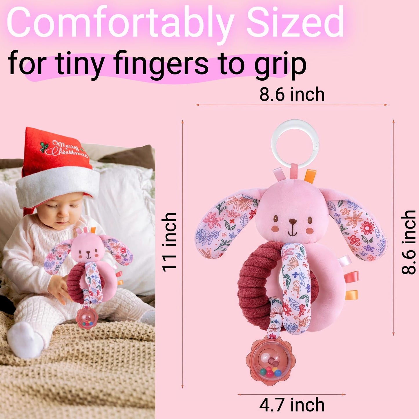 chochumy Baby Books Infant Cloth Toy, Tummy Time Crinkle Touch Feel and Stroller Hanging Car Seat Toys for Infant 0-2-3-4-5-6-7-8-9-12 Months, Newborn Boy Girl Shower Gifts Easter Basket Stuffers