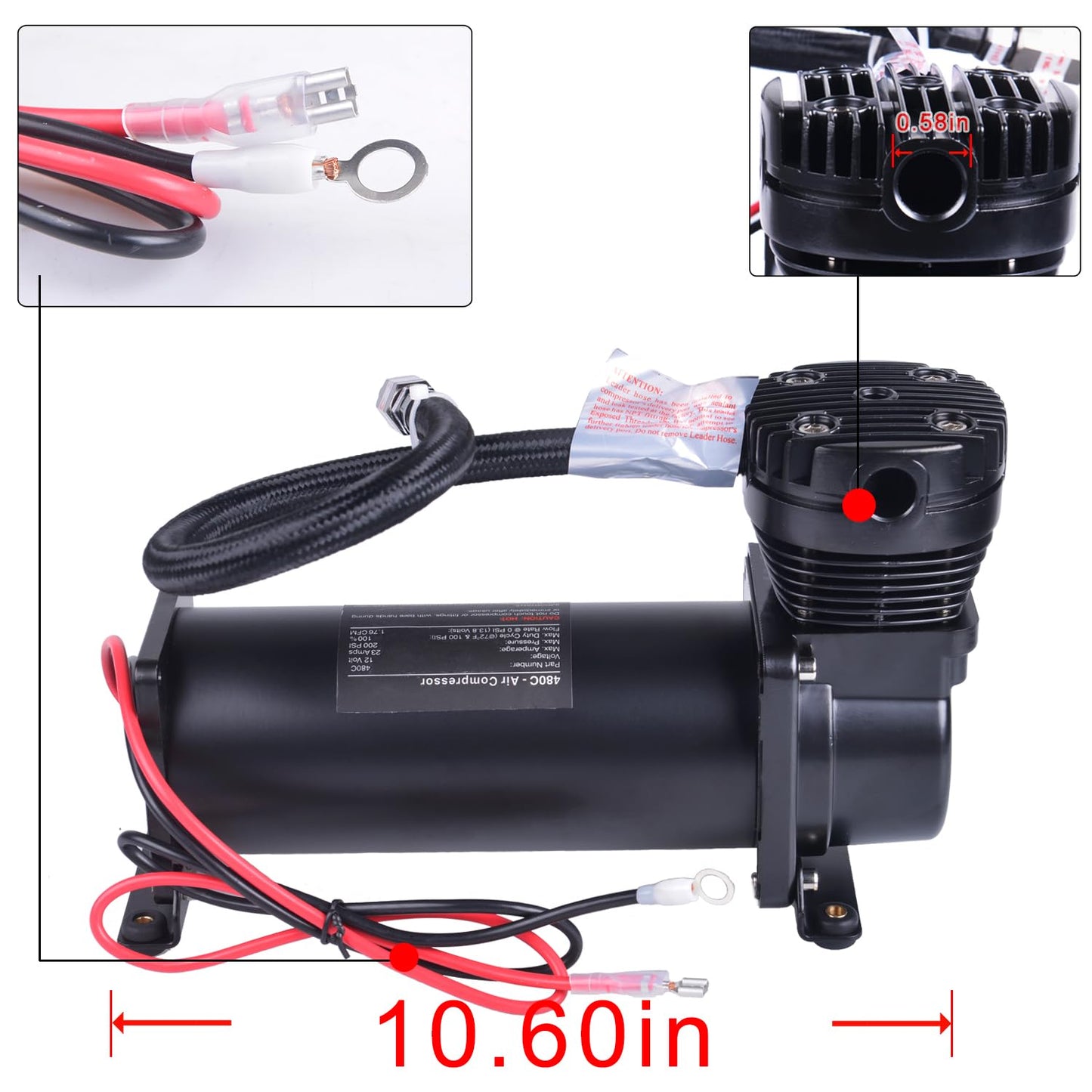 CNRAQR 3 Gallon Air Tank with 200PSI Air Compressor for Suspension/Air Ride/Bag/Car Train Truck Horn Aluminum 12 Liter Compressed air Storage Tank Onboard System Air Suspension Compressor Kit