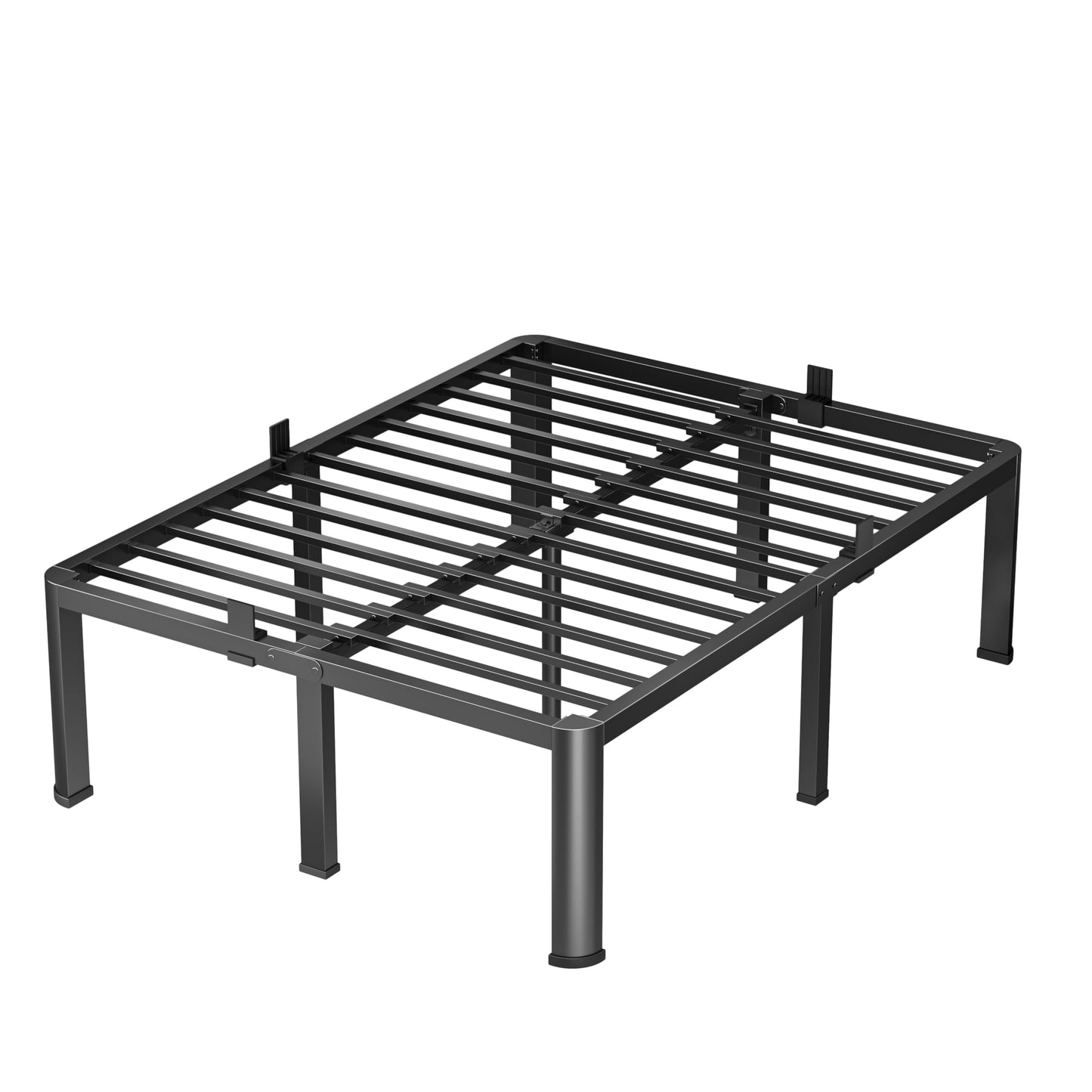 VIPSHOW 20 Inch Queen Heavy Duty 3500 lbs Bed Frame with Round-Corner Legs & Anti-Squeak Design – Quick Assembly Metal Platform, No Box Spring Needed