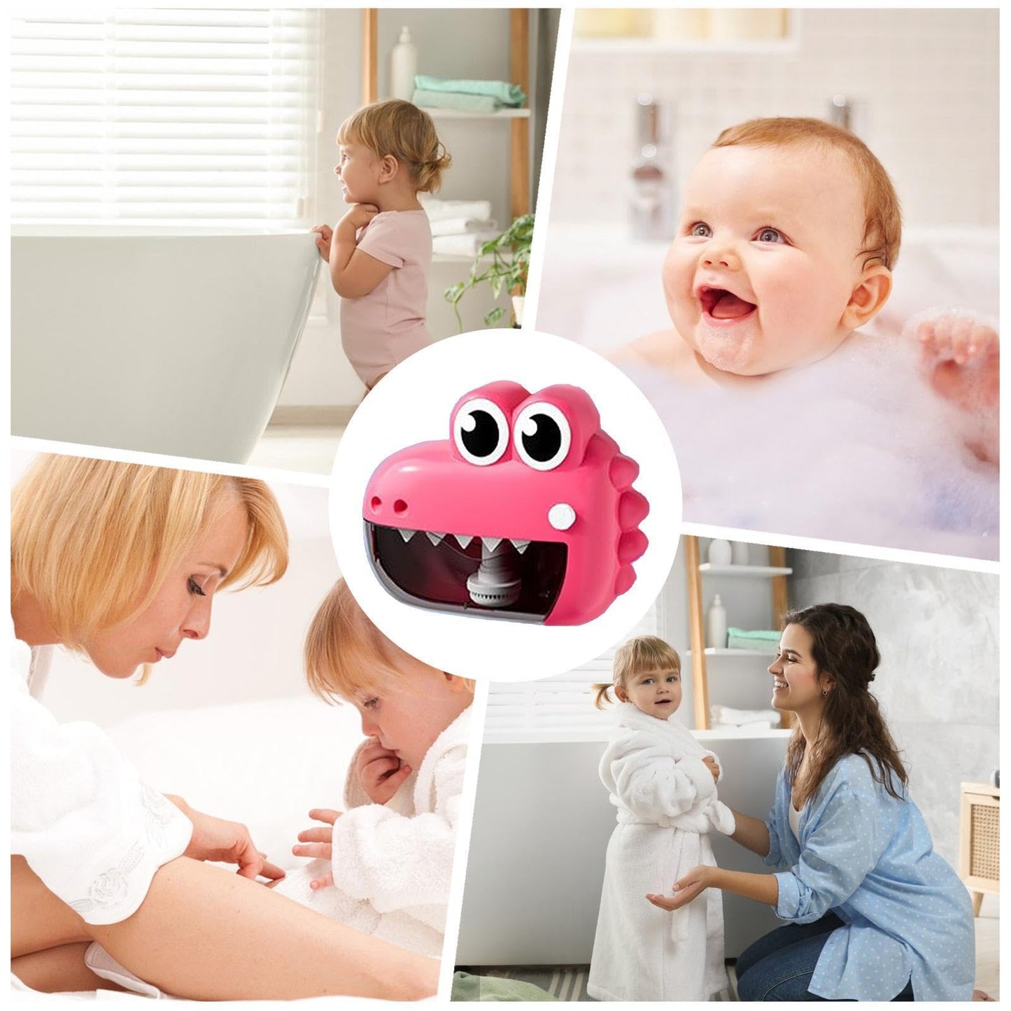 Bubble Machine - Cute Frog Bath Toy Maker, Bathtub Foam Blower Device with Colorful Cartoon Design Water Safe Motor, Automatic Bubble Generating Function, Ideal for Bath Time Play Shower