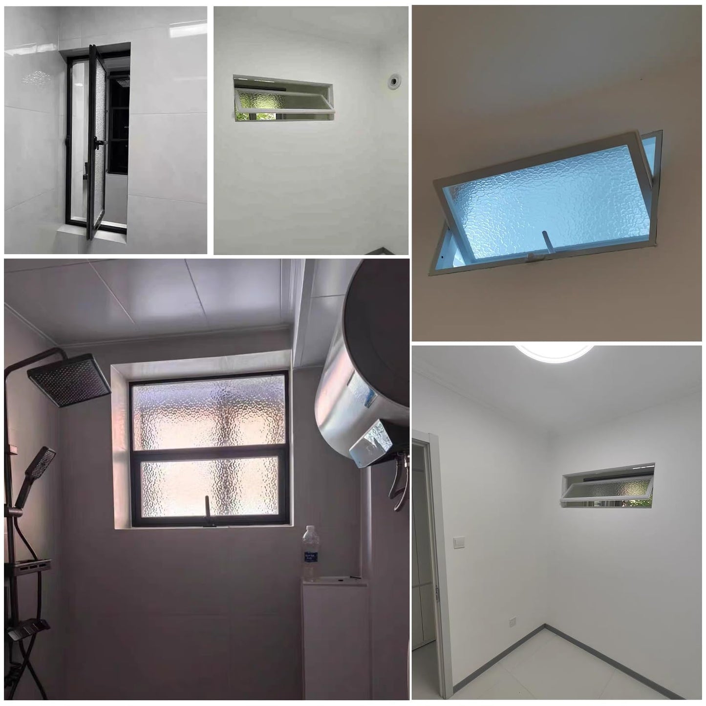 Basement Window With Tempered Glass,Bathroom Adjustable Ventilation,360° Rotating,Home Replacement Aluminum Casement For Sheds,Customizable Size