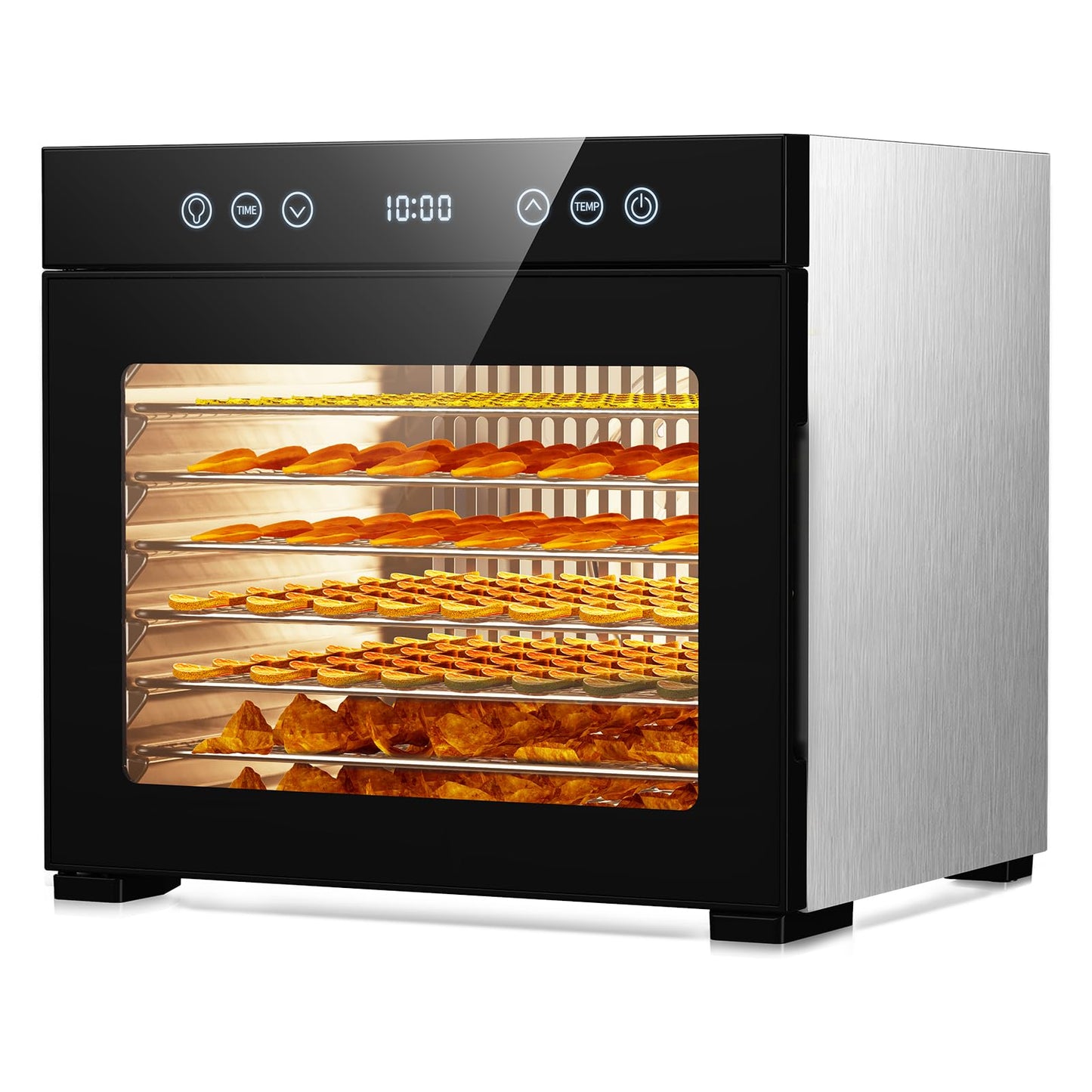 Food Dehydrator with Adjustable Timer & Temperature, 8 Stainless Steel Trays, 650W Powerful Machine, Quiet Operation Dehydrator for Jerky, Fruits, Herbs, Dog Treats