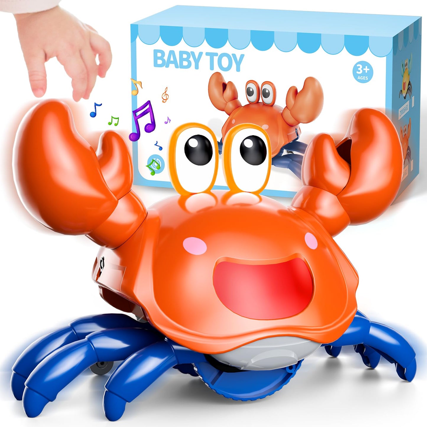 Beby Buty Crawling Crab Baby Toy, Infant Tummy Time Walking Dancing Moving Crab Toys for Babies, Toddler Birthday Gifts