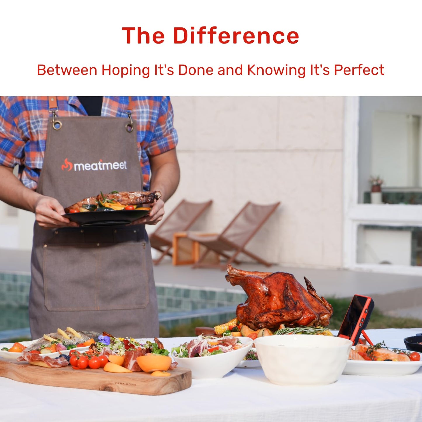 Meatmeet Z Pro Wireless Bluetooth Meat Thermometer, Standalone Base, WiFi Unlimited Range, 1080 Heat Resistance, ± 0.18°F Accuracy, 1 Probe with 6 Sensors for Kitchen, BBQ, Grill, Oven, Smoker