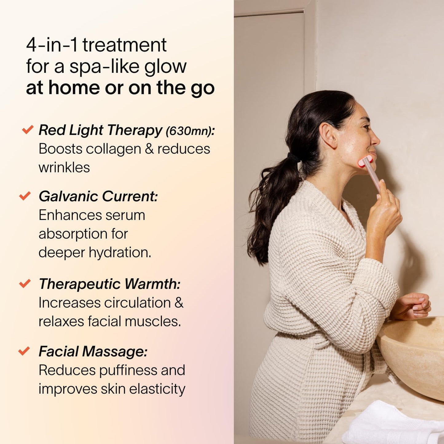 Solawave 4-in-1 Red Light Therapy Wand + Activating Serum | LED Skincare Device for Face & Neck | Facial Tool with Galvanic Current, Massage & Therapeutic Warmth | Reduces Appearance of Fine Lines