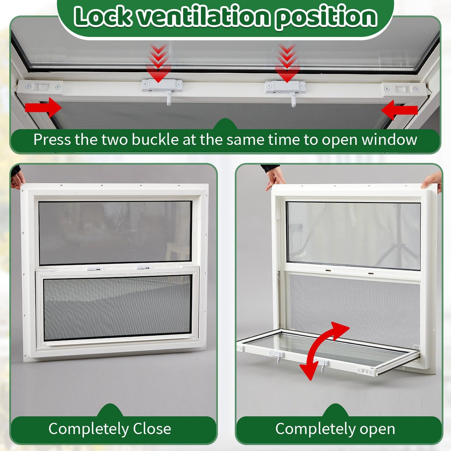 Pushglossy 30" x 27" Mobile Home Window Insulated Vinyl Low E Mobile Home Windows Replacement, Lower Tilt Sash Screen Included, Clear Double Pane Glass, Single Hung for House Basement Parts, White