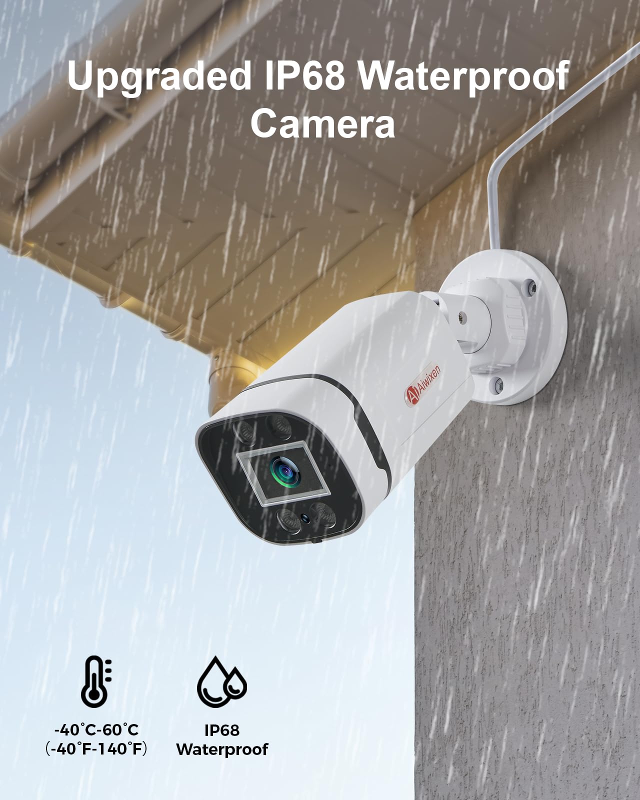 AIWIXEN 8CH H.265+ 3K Lite Wired CCTV Security Camera System with Human Vehicle Detection, 4X IP68 5MP Surveillance Camera for Indoor Outdoor, 512GB Hard Drive for 24-7 Recording, Remote Access
