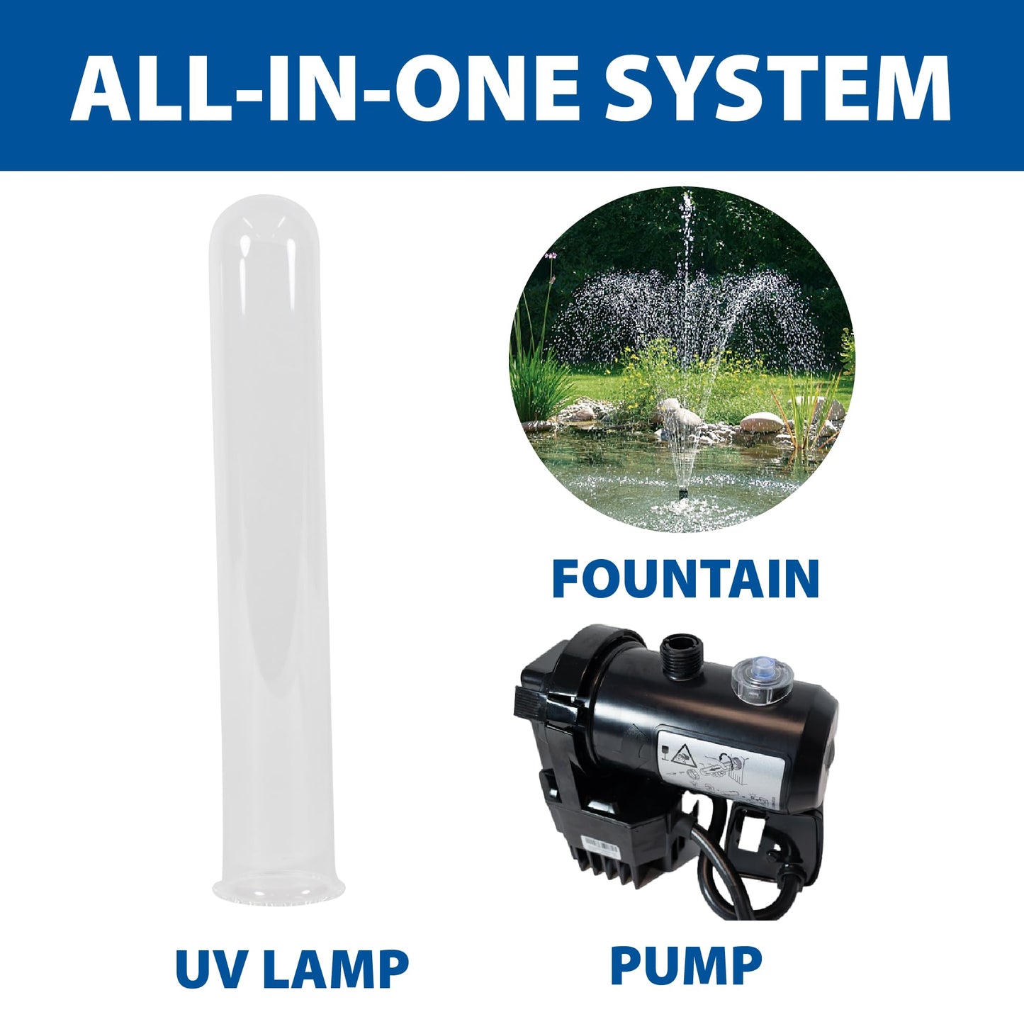 The Pond Guy ClearSolution Submersible Filter, Pump & Ultraviolet System for Outdoor Water Garden with Fountain Attachments & Diverter Valve, 700