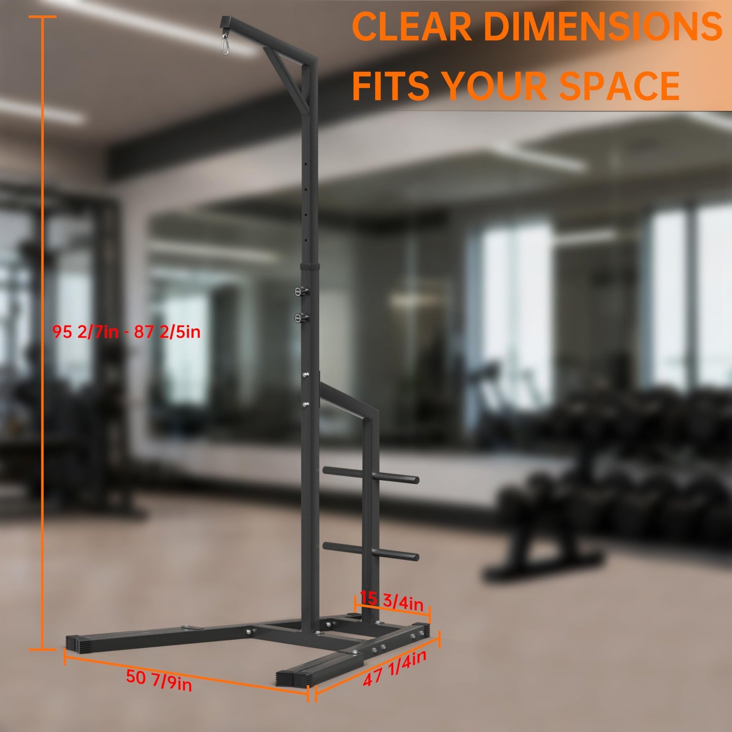 Heavy Duty Height Adjustable Heavy Bag Stand, 50 x50mm Steel Boxing Bag Stand with Weighted Base, Freestanding Punching Bag Holder for Home & Gym