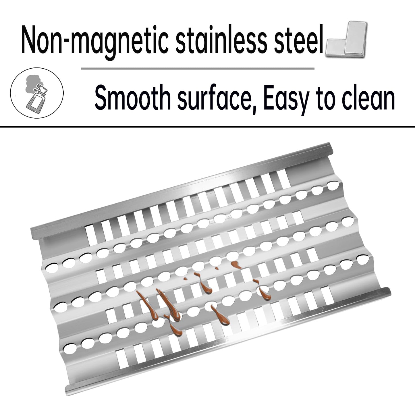 Kalomo Grill Burners Radiant Tray for DCS Grill 27DBQR, DCS 36 BGB36-BQARL, DCS 48 BGB48-BQARL, DCS 30 BGB30-BQR-L, 18 5/8" Stainless Steel Grill Heat Plates Shield Cooking Gas Grill Replacement Parts