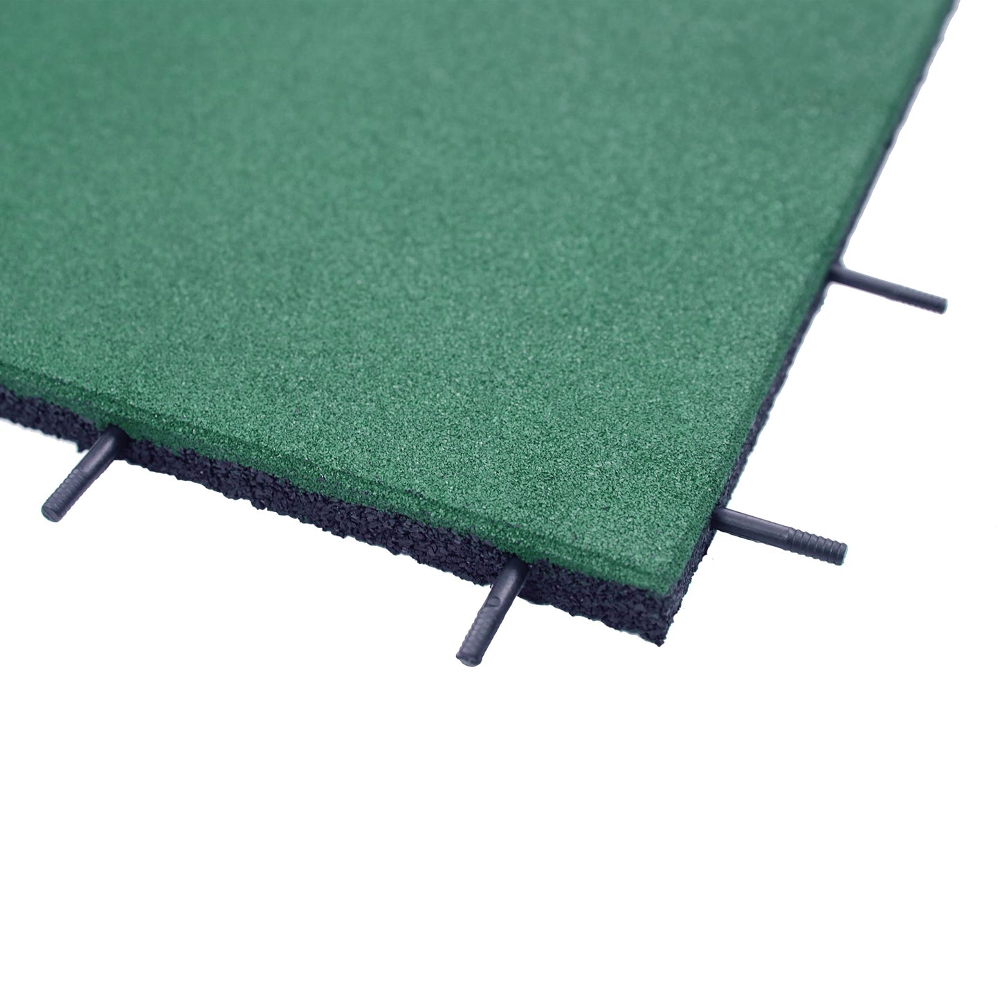 RevTime Easy DIY Interlocking Outdoor Rubber Tiles 20" x 20" x 1” Thick for Playground Use, Outdoor Gym Floor, Sports Deck, Backyard Play Area, Safety Rubber Paver (Pack of 4) Green