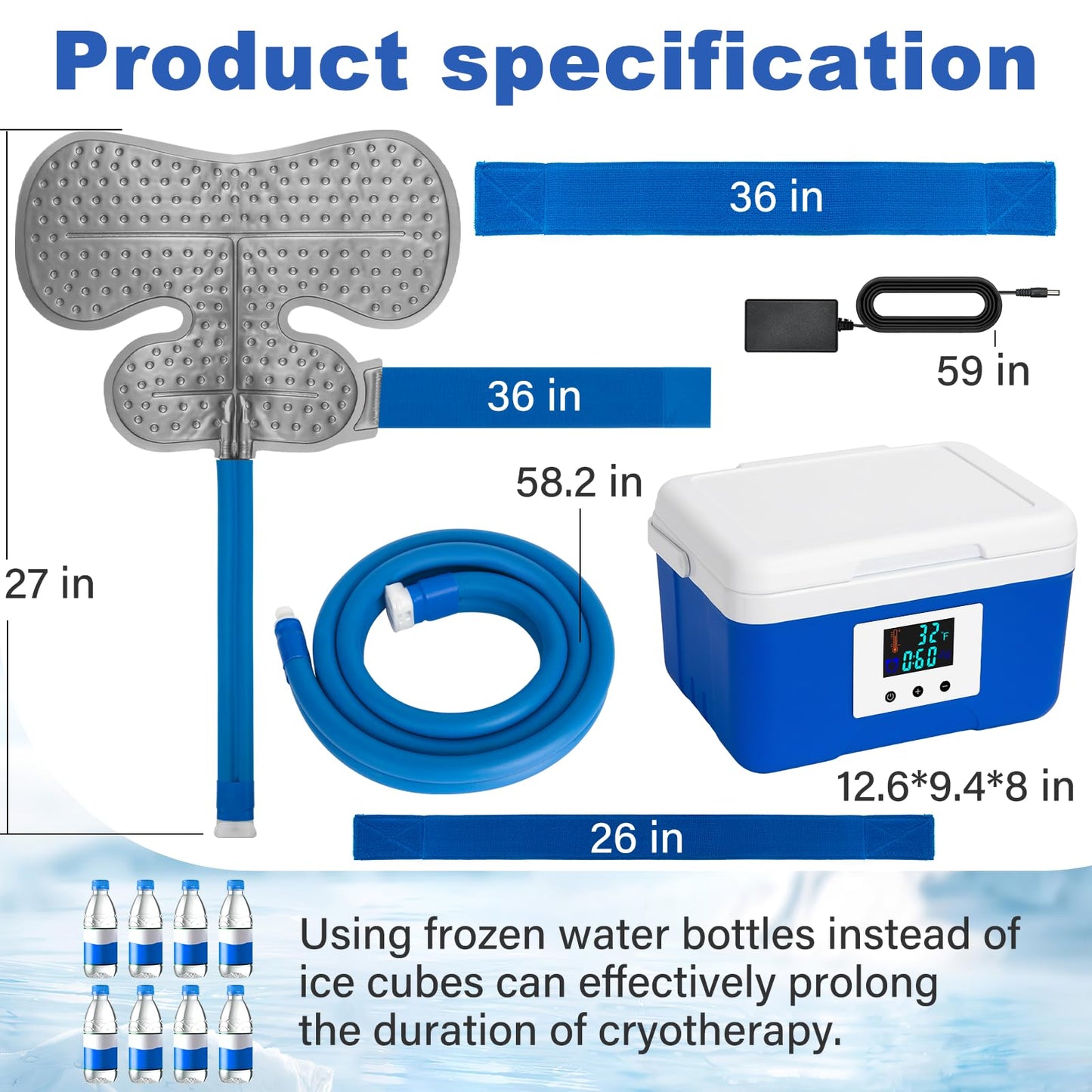 Ice Machine for Shoulder After Surgery Recovery, 9 Quarts Timer Circulate Rotator Cuff Cold Therapy Machine Home Cryotherapy System for Shoulder Replacement Post-Surgery Swelling, Sprains