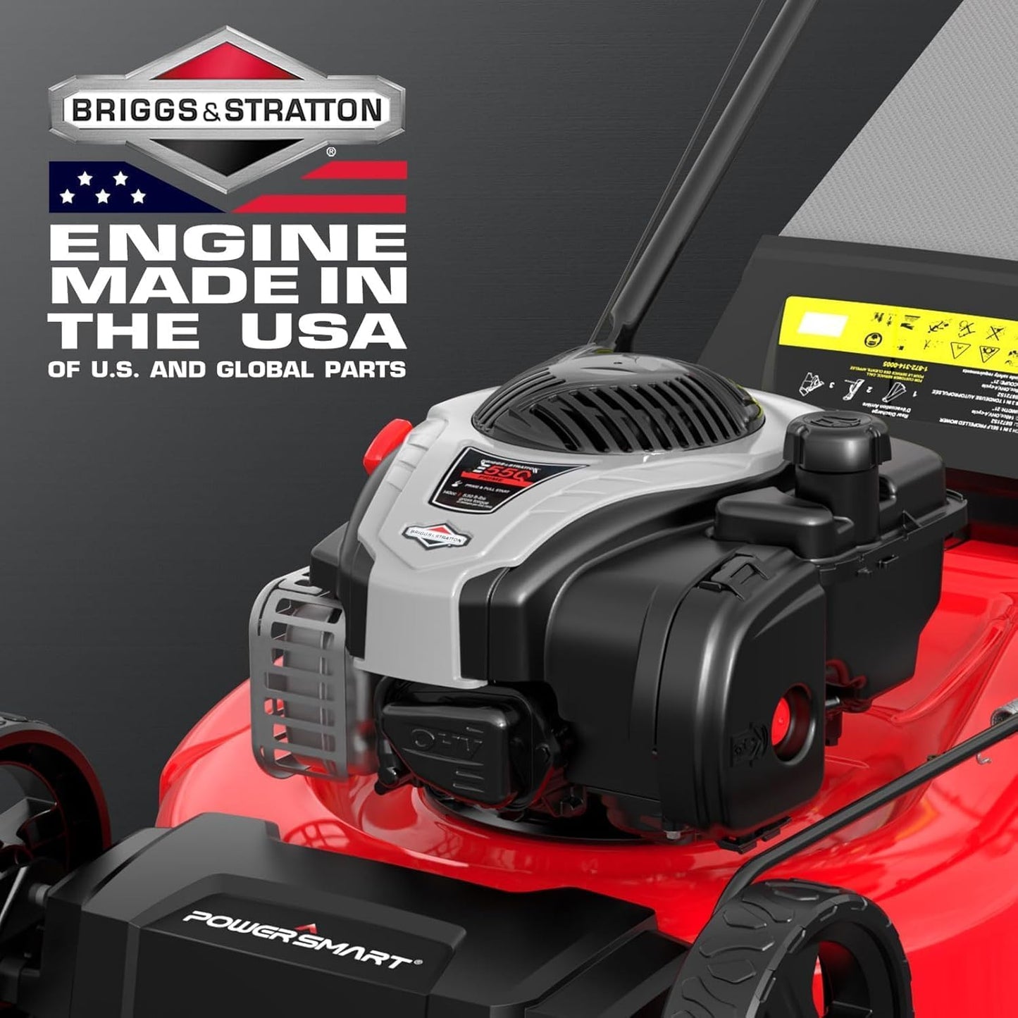 PowerSmart 21" B&S Engine 140cc Self-Propelled Lawn Mower – Durable Steel Deck, 6-Height Adjustments, 3-in-1 Mulching Versatility