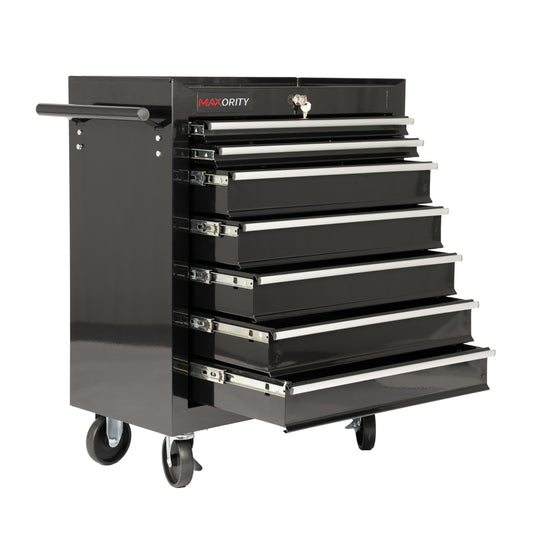 Maxority 7-Drawer Heavy-Duty Rolling Tool Chest Cabinet with Lock Mobile Cart for Garage & Workshop, Black
