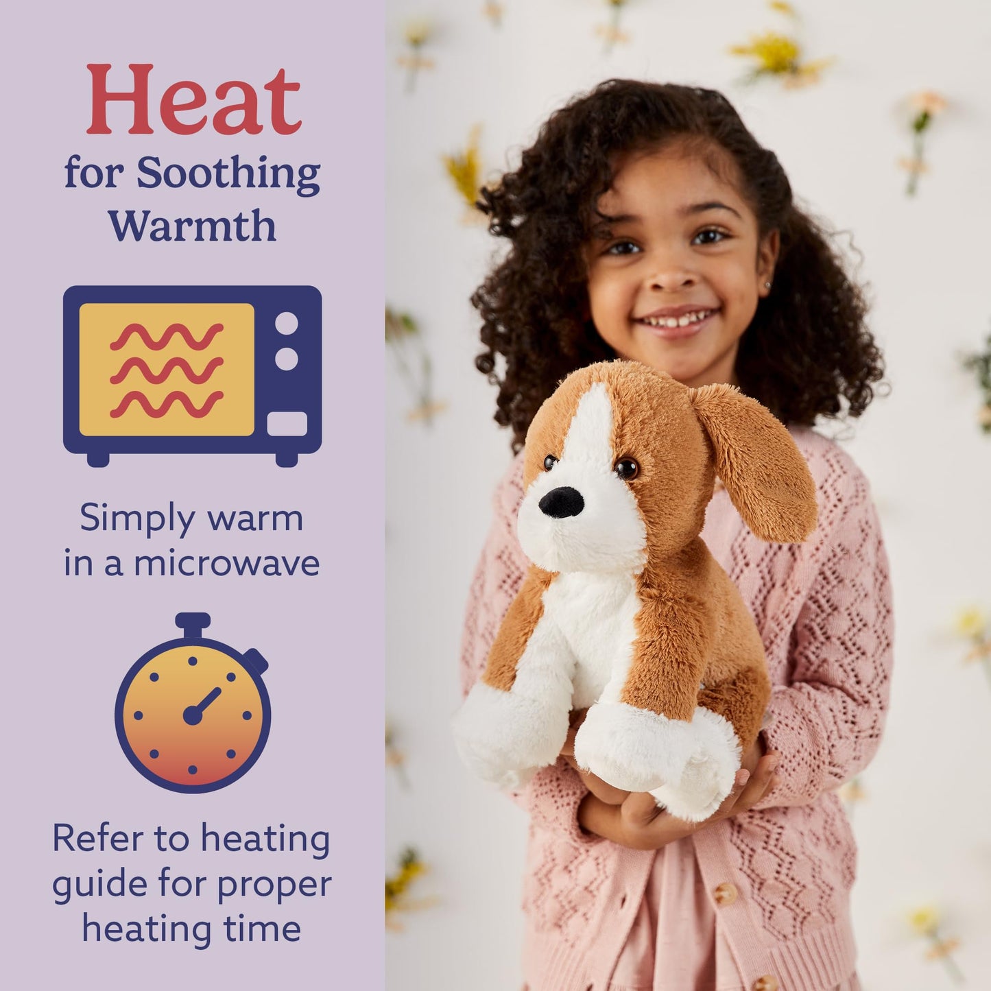 warmies Microwavable & Weighted Stuffed Animals, Beagle - Heat Therapy Weighted Plush - Cooling Relief Plush Toys - Lavender Scented Comfort for Adults & Children (Boys, Girls, Babies & Toddlers)