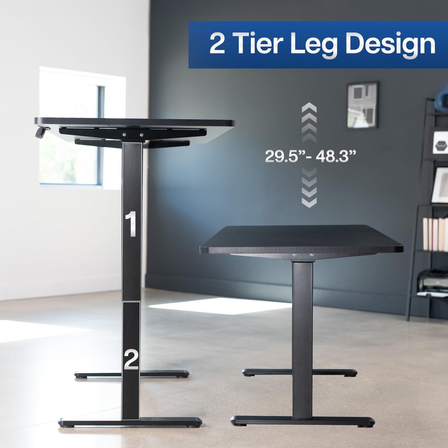 VIVO Electric 71 x 30 inch Standing Desk, Dual Motor Memory Controller Height Adjustment, E2B Series, Solid One-Piece Black Top Black Frame, DESK-KIT-E2B71B