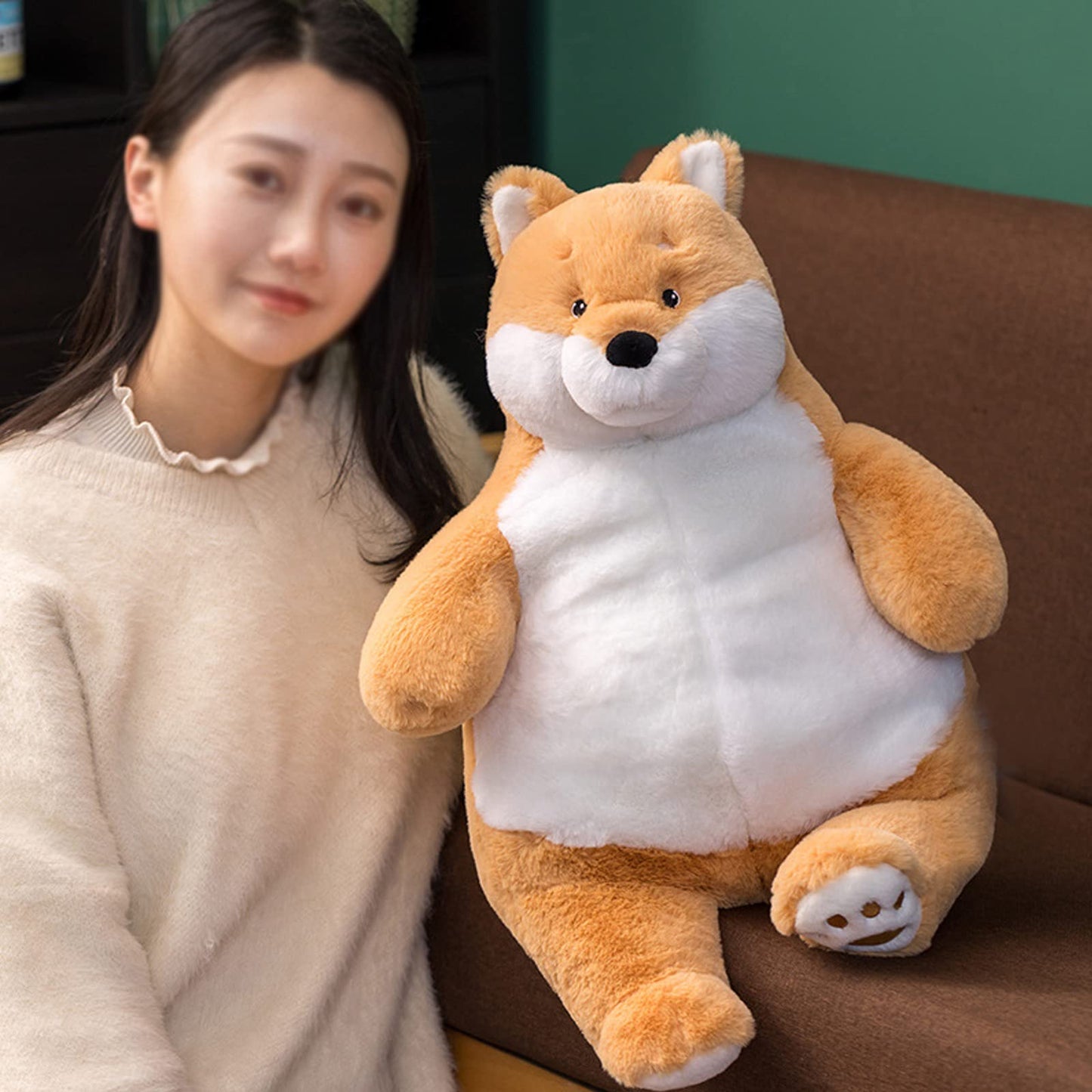 ronivia Shiba Inu Weighted Stuffed Animals, 21.5" 5.2 lbs Weighted Shiba Inu Dog Plush Toy Large Weighted Plush Animal Pillow Gifts for Boys and Girls
