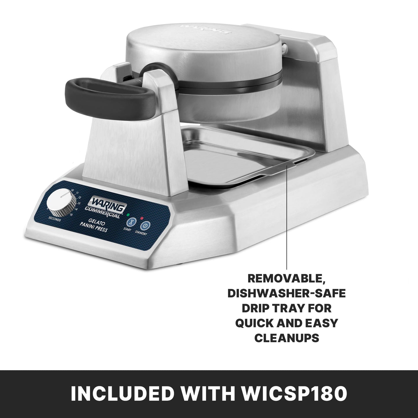 Waring Commercial WICSP180 Gelato Panini Press, 120V, 5-15 Phase plug