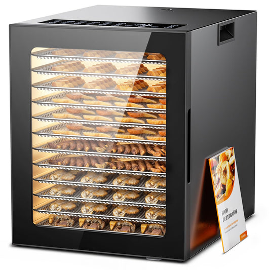 Food Dehydrator, 12 Stainless Steel Trays in 850W Dehydrator Machine, 48 Hour Digital Timer and 167°F Temperature Adjustable, Food Dryer for Jerky, Dog Treats, Meat, Fruit, Herbs