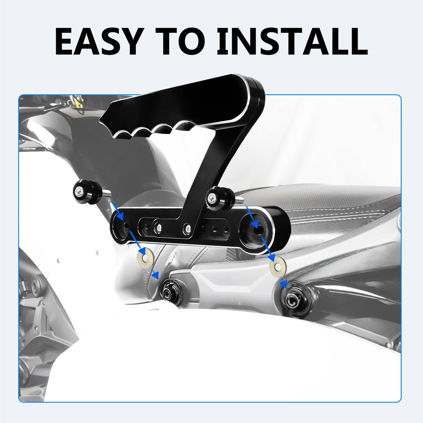 BAKAFOH Adjustable Aluminum Passenger Grab Handles Set Rear Armrests Grabrails Grip Bars for Can Am Spyder F3 F3-L F3-S F3-T 2016-2024 Accessories(Black Style)