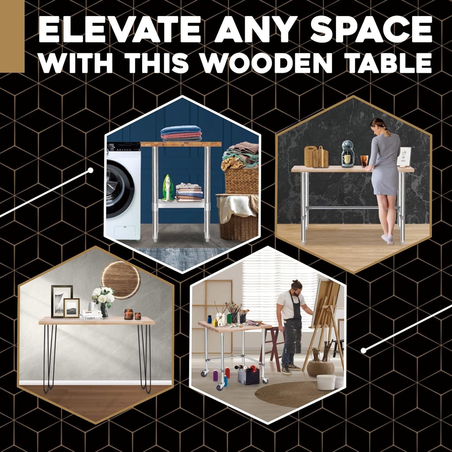 DuraSteel 24x60 Butcher Block Countertop - Maple Solid Wood Workbench for Kitchen, Restaurant, Cabinet, Desk Top, Wood Board, Large Counter Cutting Island Long, Bakery Worktable Dough - Table Top Only