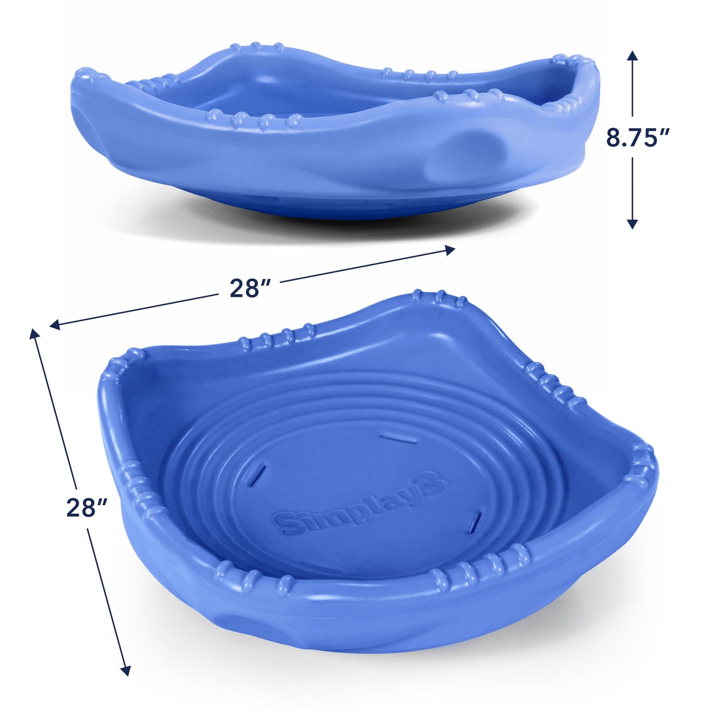 Simplay3 Rock and Spin Sensory XL Wobble Disk Climbing Dome for Toddlers and Kids Rocking and Climbing, Indoor/Outdoor Periwinkle Blue, 1 Pack, Ages 2-12 Years