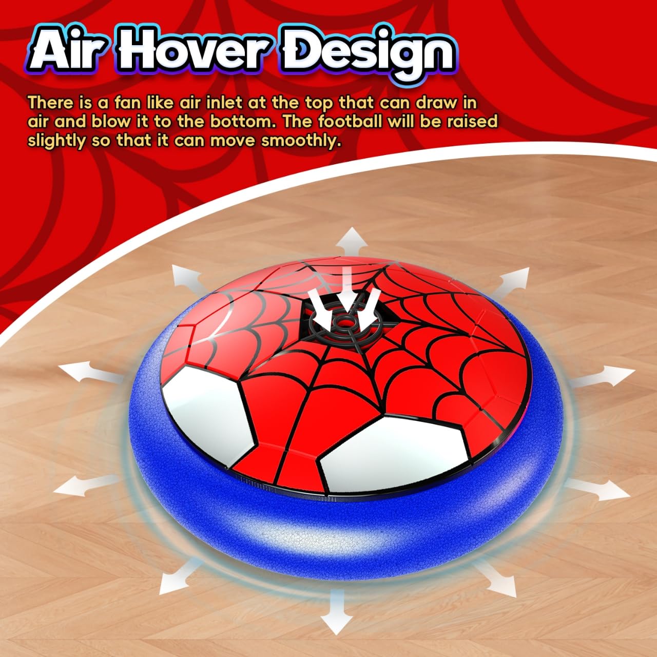Thusine 2PCS Soccer Toys for Boys 4-6 Hover Soccer Ball Indoor Gifts for Kids Toys, Birthday for 4 5 6 7 8 9 10 Year, Football Toy Games Gift for Boys Age 6-8, 8-12 with LED Lights Foam Bumper