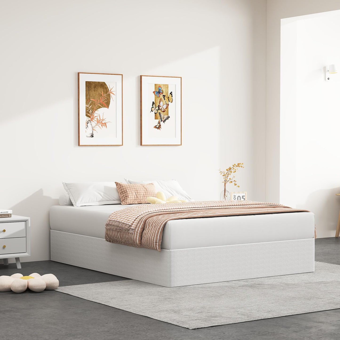 NHODIR 9 Inch Box Spring Queen Size Bed Base, Heavy Duty 3000LBS Metal Bed Foundation, Noise-Free & Tool-Free Easy Assembly,Mattress Support Base for Queen Bed