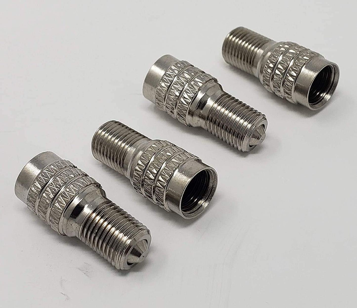 (Pack of 12) Muzzys Double Seal Flow Through Valve Stem Extension Tire Caps Inflate Thru for High Pressure Truck Car RV Semi Tires INFLATE Tires and Check Pressure Without Removing The CAPS! V2B DS-1