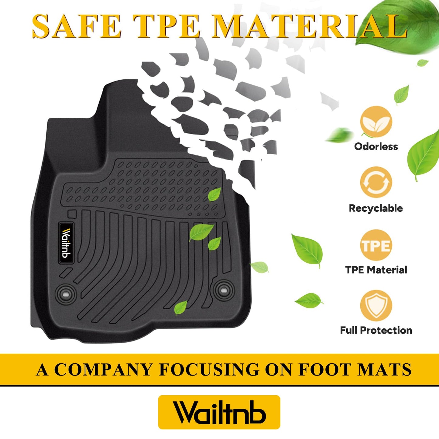 Wailtnb-All Weather Floor Mats for BMW X7 2019-2025 2026 (Only for 6 Passenger) Custom Fit BMW X7 40i, M50i, M60i Waterproof Durable Easy to Clean fit for 2019-2025 Accessories Black