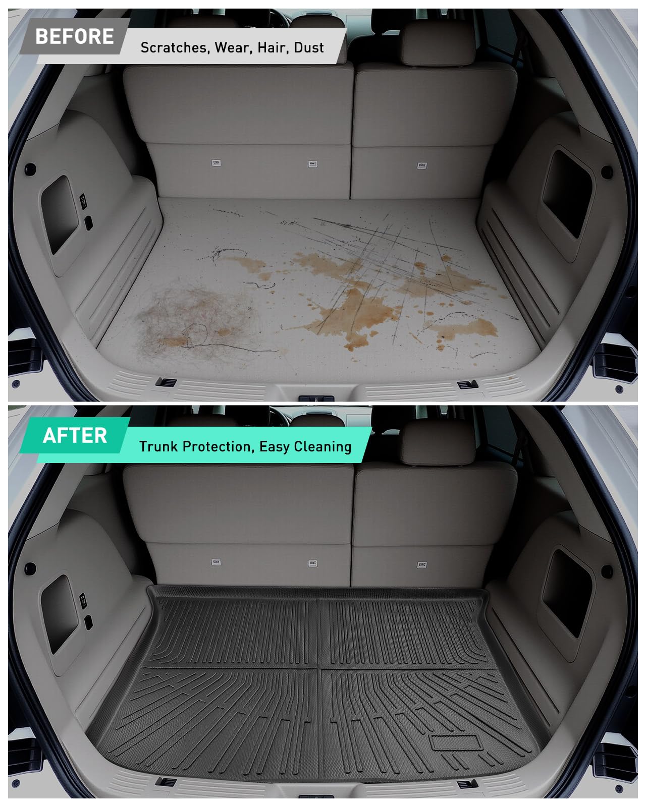 Car Floor Mats for Ford Edge: 2007-2014 & for Lincoln MKX 2007-2015 Cargo Liner, All Weather Car Accessories Rubber Carpet Custom Fit for Edge MKX 2007 2008 2009 2010 2011 2012 2013 2014 (Black 4PCS)