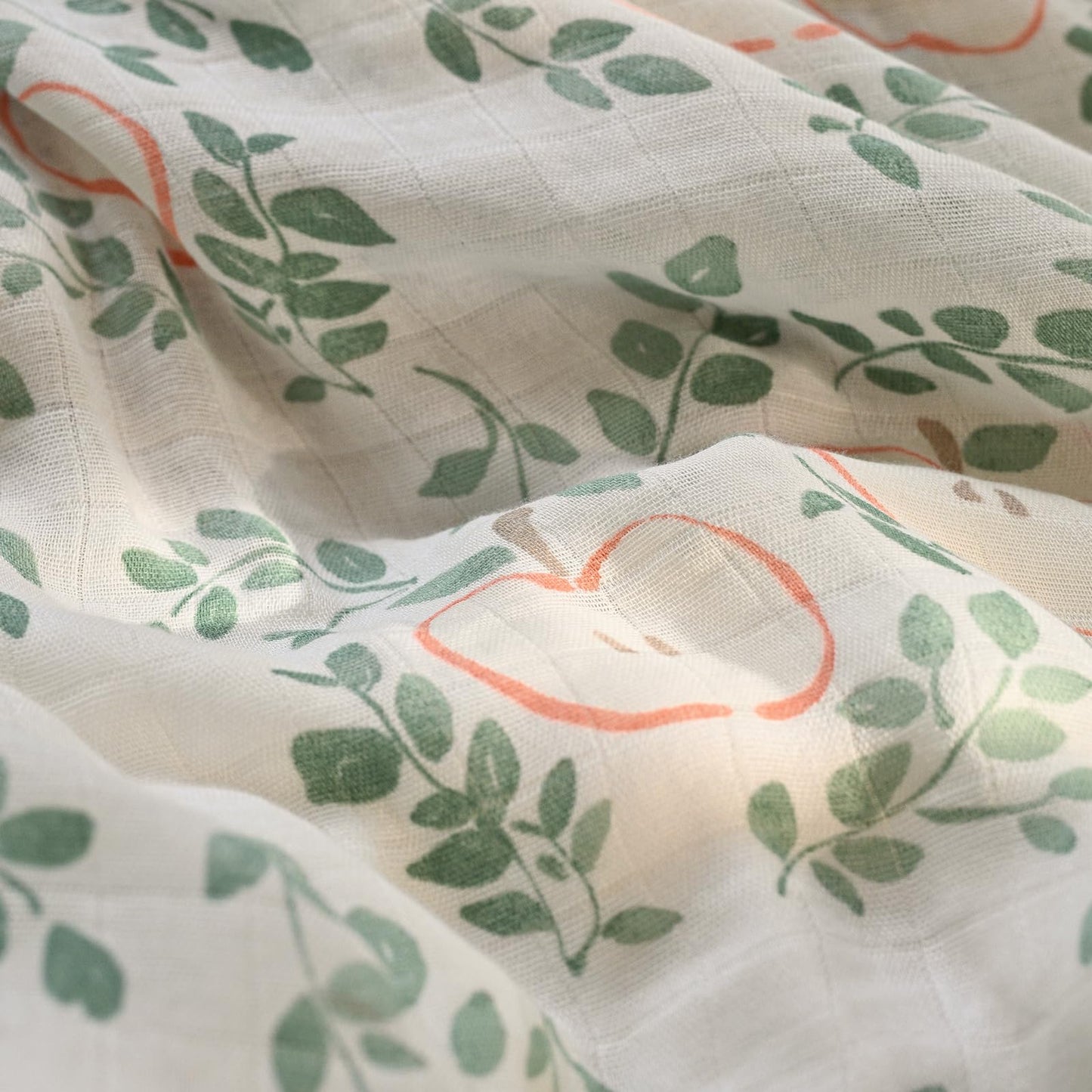 GLLQUEN BABY Receiving Blanket Boy Cotton Muslin Swaddle Blankets Girl Newborn Squares Breathable & Soft Thin Baby Blankets Cloths Double Absorbent Infant Swaddling Wrap - 6 Pack (Apple)