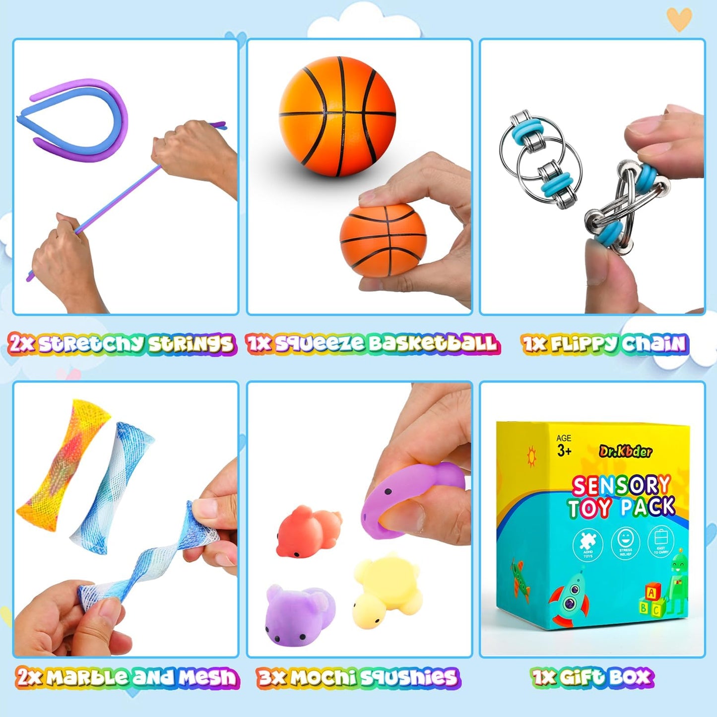 60Pack Fidget Toys Bulk for Adult Kids Age 5-7, 8-12, Sensory Autism Travel Must Have ADHD Autistic Figette Classroom Treasure Prize Box School Must Have Stress Anxiety Easter Basket Stuffers Gifts