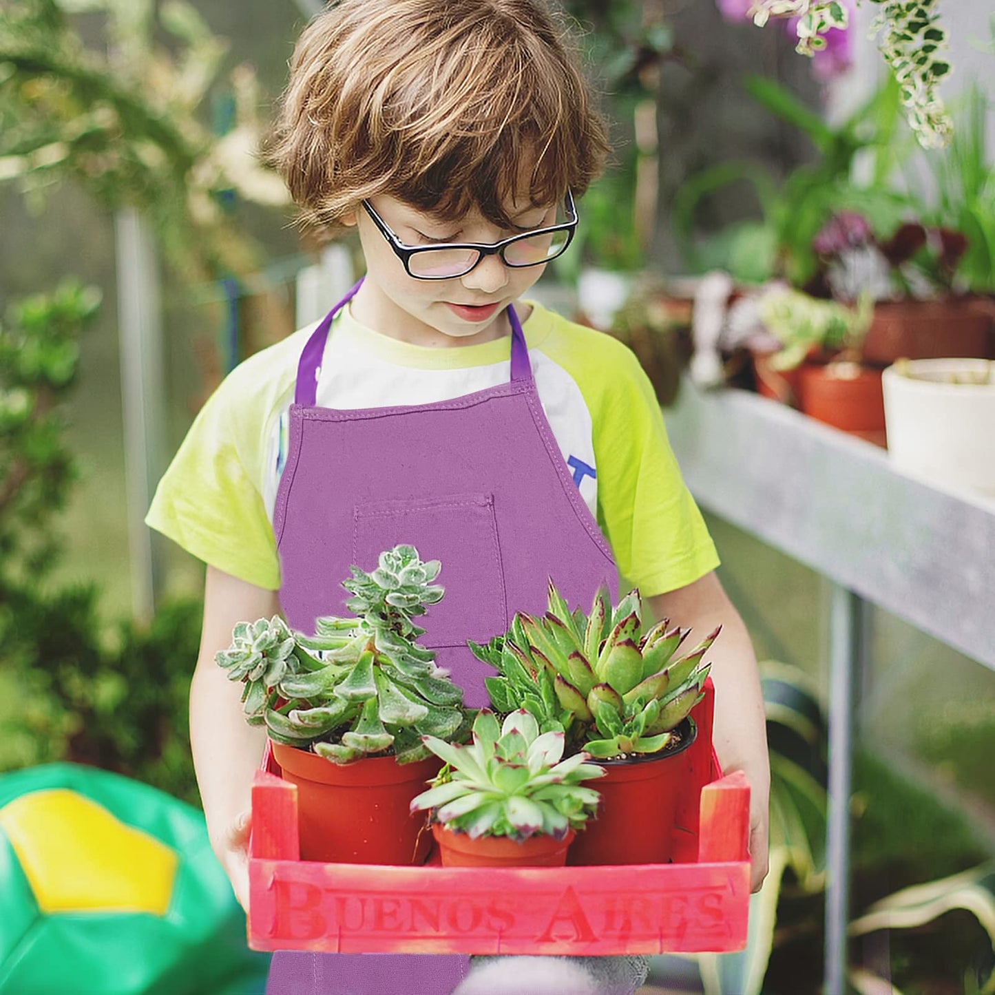 Qtioucp 16Pcs Kids Gardening Tools Outdoor Toys Set Backyard Play with 93 PCS DIY Flower Garden Building Preschool Activities (Purple)
