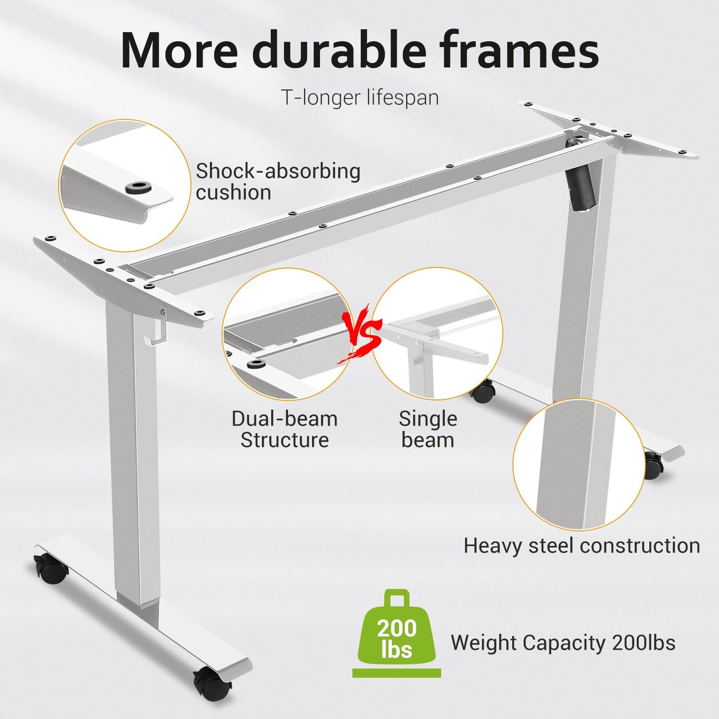 farexon Electric Standing Desk Adjustable Height,63x24 Inches Stand Up Desk with 4 Preset Heights, Lockable Casters,Double Hooks,27.5''-46.5'' Lifting Range Curved Home Office Computer Desk(Oak Grey)